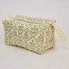 Paper Mirchi Organic Cotton Toiletry Bag - Floral Buttercream (1 pc) - product shown on white background. 