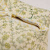 Paper Mirchi Organic Cotton Toiletry Bag - Floral Buttercream (1 pc) - product shown up close.