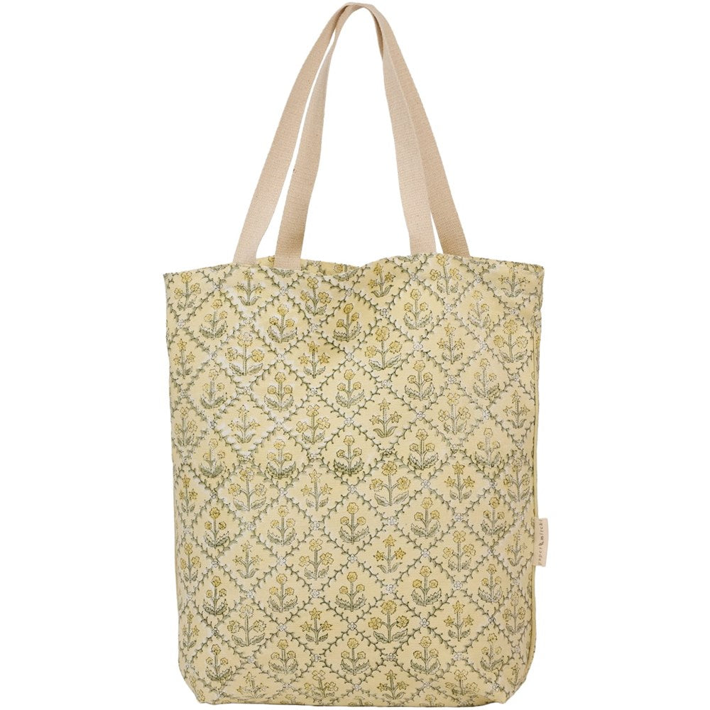 Paper Mirchi Organic Cotton Tote Bag - Floral Buttercream (1 pc)