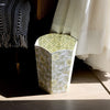 Paper Mirchi Waste Paper Basket - Wild Rose Buttercream (1 pc) - product shown on floor. 