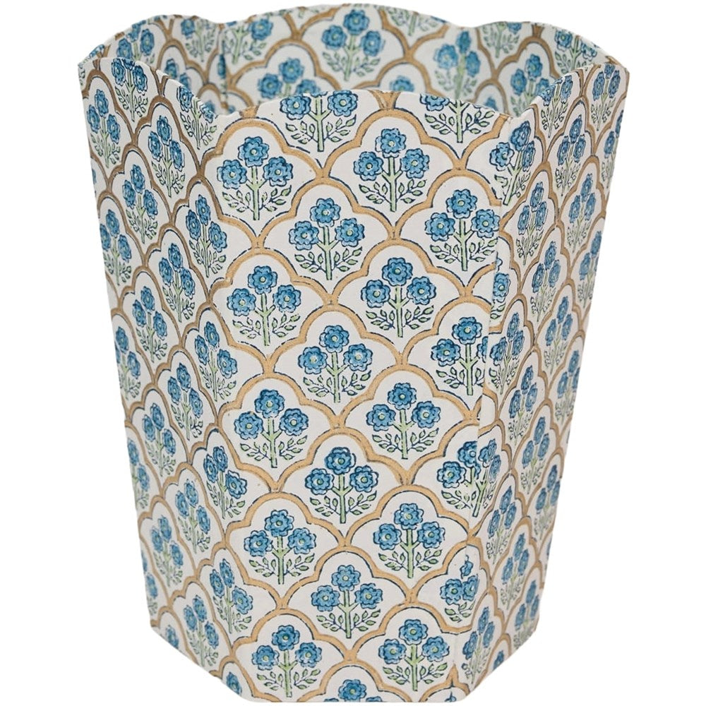Paper Mirchi Waste Paper Basket - Trellis Indigo (1 pc)