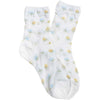 Tiepology Floral Cotton Crew Socks - Ivory (1 pair)