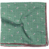 Gingham Floral Cotton Blend Scarf - Green