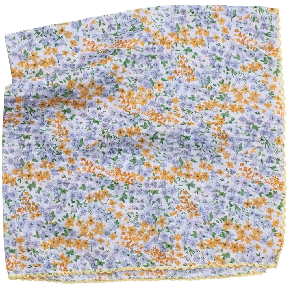 Tiepology Petite Wildflower Cotton Scarf - Yellow/Grey (1 pc)