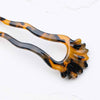 Tiepology Antique Wave French Hair Pin - Amber Mix (1 pc) - product shown close up.