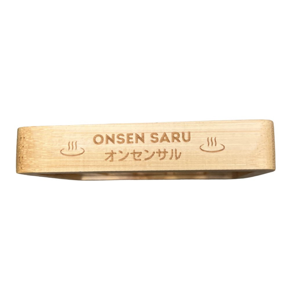 Onsen Saru Bamboo Soap Dish (1 pc) - product shown at side angle. 