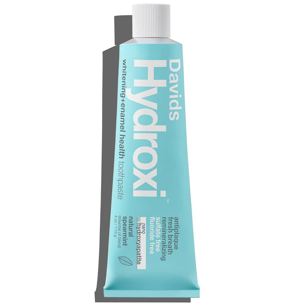 Davids Hydroxi Whitening + Enamel Health Toothpaste – Spearmint (4 oz) - product shown on white background. 