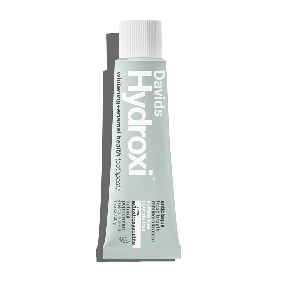 Davids Hydroxi Whitening + Enamel Health Toothpaste – Peppermint (1.75 oz) - product shown on white background.