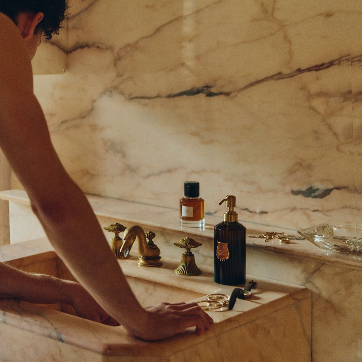 Trudon Carmen Hand Soap (350 ml) - product shown on sink. 