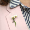 Rachel Pfeffer A Hand Holding Flower Lapel Pin - Sterling Silver (1 pc) with white daisies in lapel pin