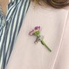 Rachel Pfeffer A Hand Holding Flower Lapel Pin - Sterling Silver (1 pc)