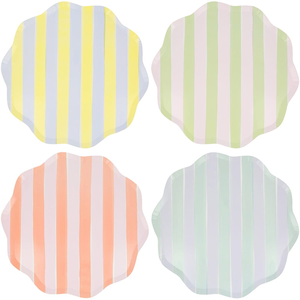 Meri Meri Pastel Stripe Plates (8 pcs)