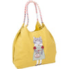 Kusuguru Embroidered Cat Nylon Shoulder Bag - Yellow (1 pc)