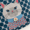 Kusuguru Honey Bean Princess Jacquard Pouch - Blue (1 pc) - product shown up close.