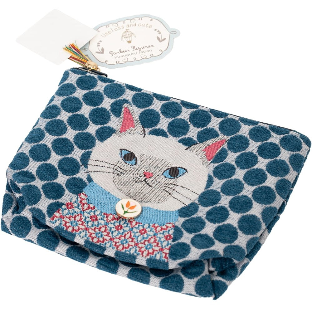 Kusuguru Honey Bean Princess Jacquard Pouch - Blue (1 pc)
