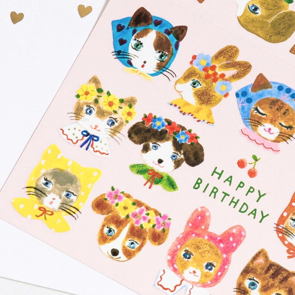 Her Winter Flowers Birthday Card - Niko Niko Smile! (1 pc) - product shown up close.