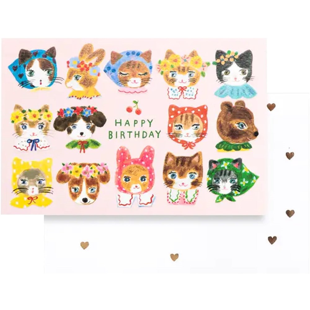 Her Winter Flowers Birthday Card - Niko Niko Smile! (1 pc)