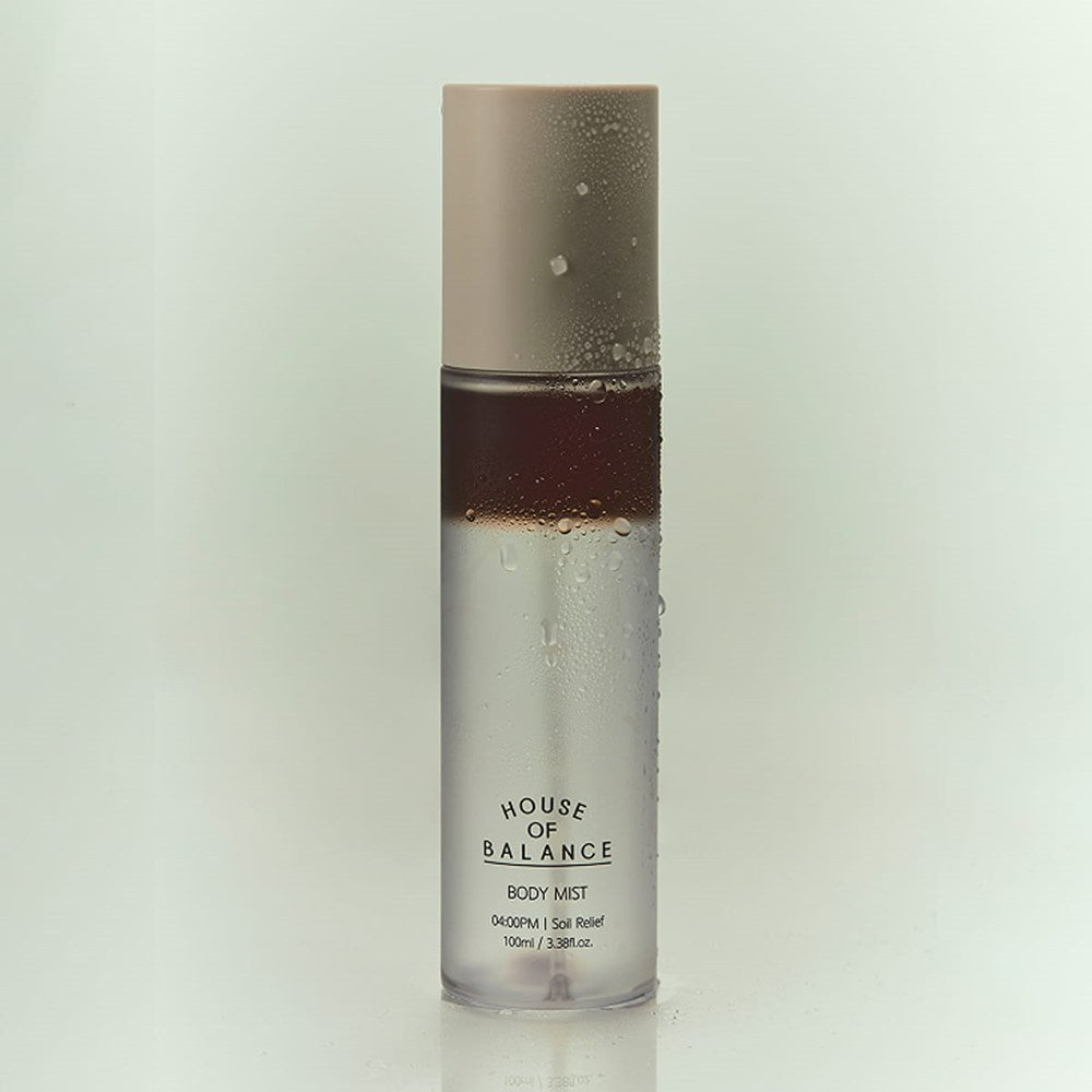 House of Balance 4:00PM Soil Relief Body Mist (100 ml) - product shown on white background. 