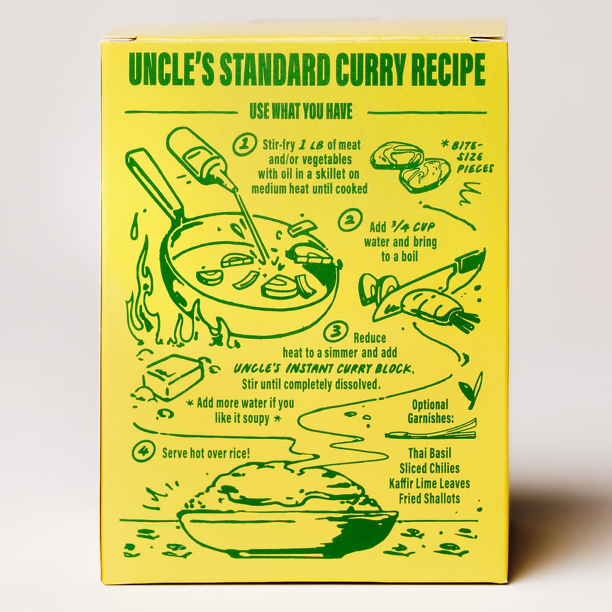 Uncle's Thai Food Big Green Curry (3.9 oz) - product shown in packaging. 