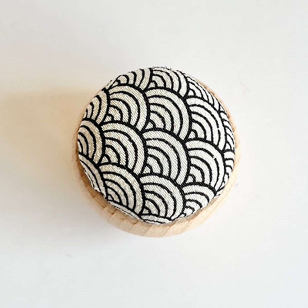Hiro Wood Bowl Pin Cushion (1 pc) - product shown on white background.