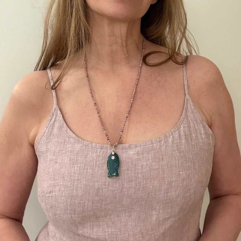 Sandrine France Studio Coralie Necklace (1 pc) - product shown modeled. 