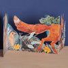 Art Angels Three Fold Fox Die Cut Card (1 pc) - product shown on counter.