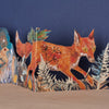Art Angels Three Fold Fox Die Cut Card (1 pc) - product shown on counter.