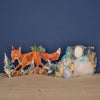 Art Angels Three Fold Fox Die Cut Card (1 pc) - product shown on counter.