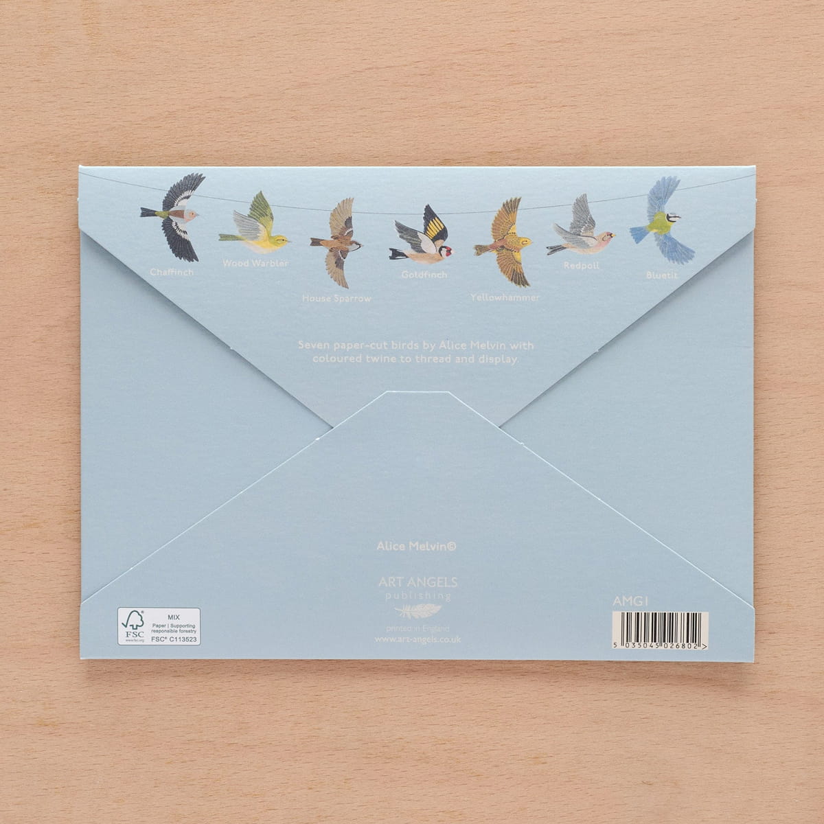 Art Angels Spring Bird Garland (1 pc) - product packaging shown from back.