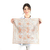 Vismaya Blooming Peonies Bandana - Tan (1 pc) - product shown being held up by model.