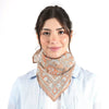 Vismaya Blooming Peonies Bandana - Tan (1 pc) - product shown styled on model.
