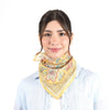 Vismaya Blossom Reverie Bandana - Mustard (1 pc) - product shown being styled on model.
