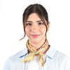 Vismaya Blossom Reverie Bandana - Mustard (1 pc) - product shown being styled on model.