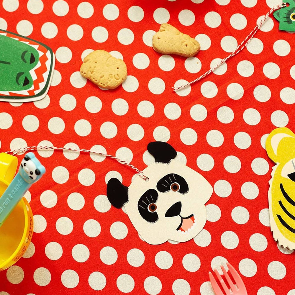 Isatopia Wild Bunch Gift Tags Set (6 pcs) - product shown on polka dot table cloth.