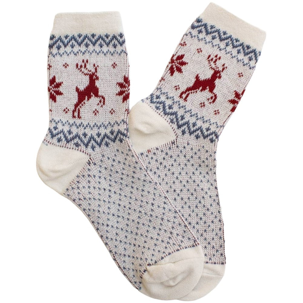Tiepology Deer Socks - Ivory (1 pair)