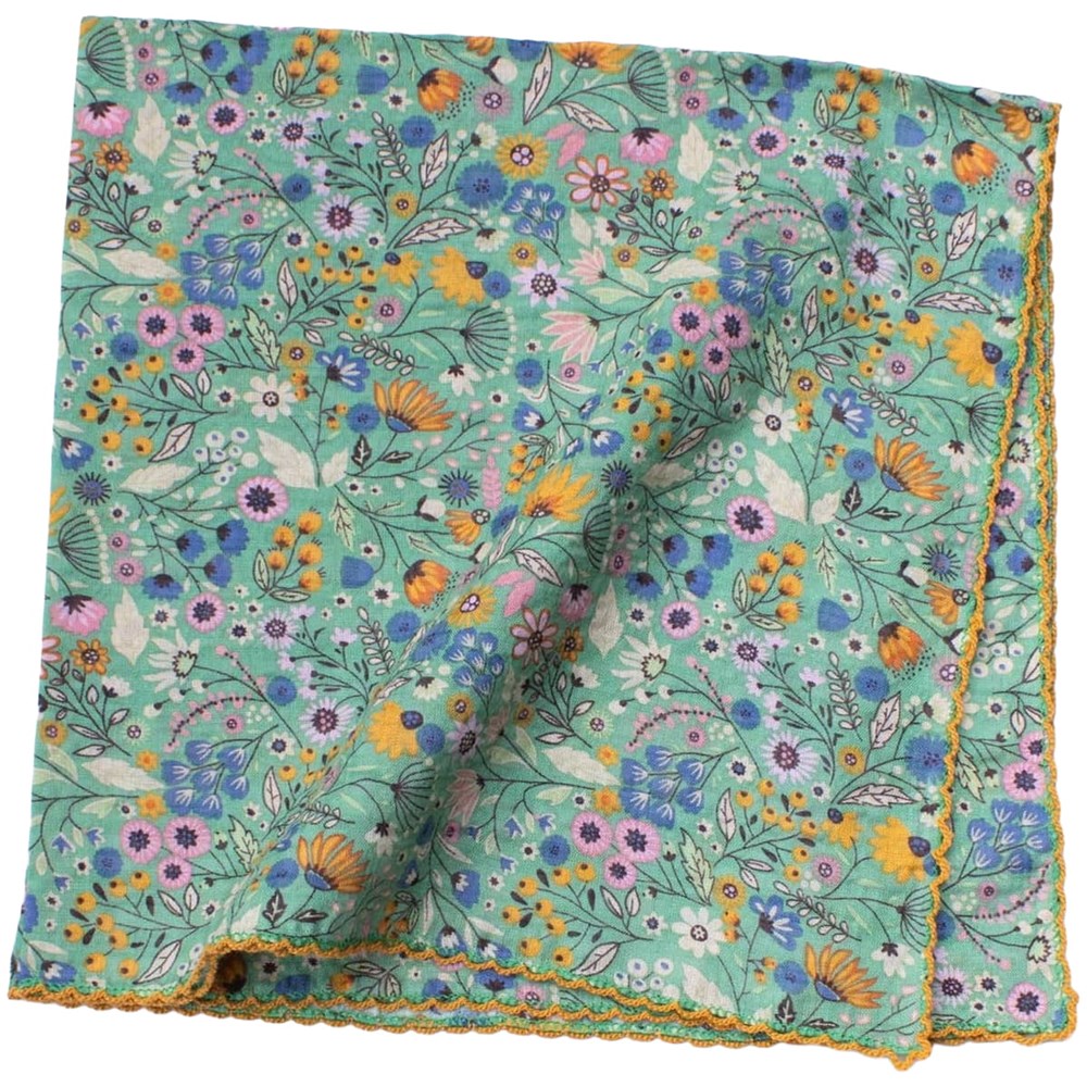 Tiepology Flower Fields Cotton Scarf - Green (1 pc)