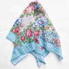 Tiepology Vintage Garden Floral Scarf - Blue (1 pc) - product shown on counter.