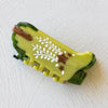 Tiepology Eco Shooting Star Cowboy Boots Hair Claw Clip - Avocado (1 pc) - product shown on counter.