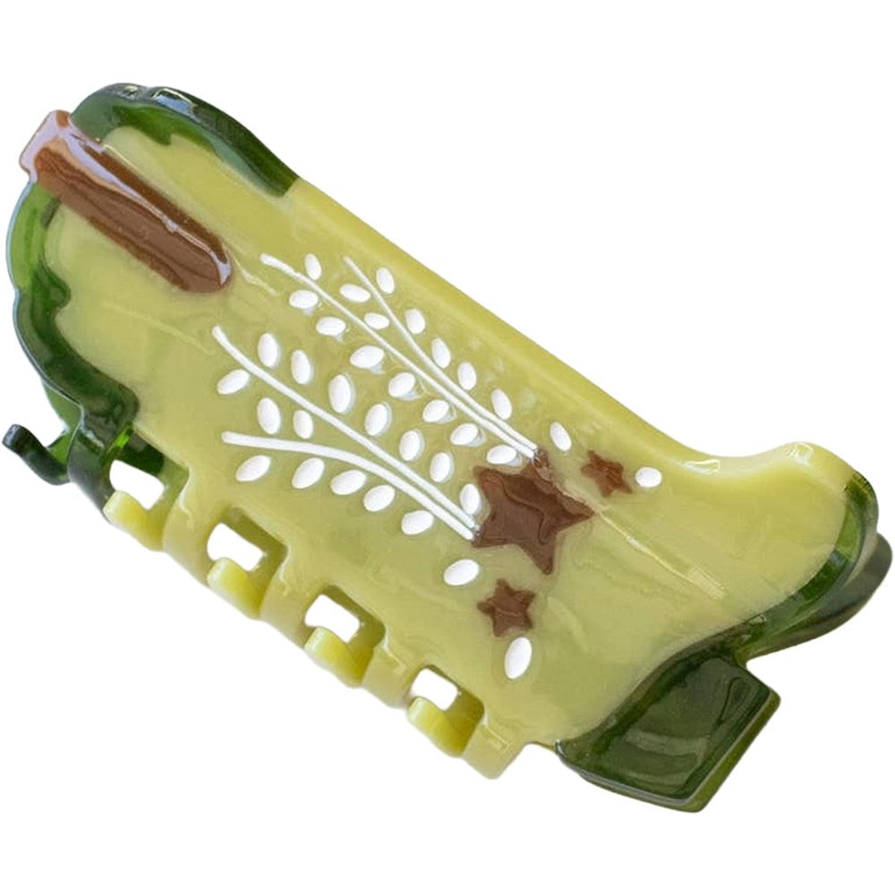 Tiepology Eco Shooting Star Cowboy Boots Hair Claw Clip - Avocado (1 pc)