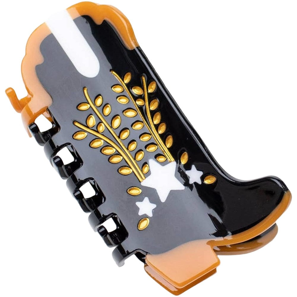 Tiepology Eco Shooting Star Cowboy Boots Hair Claw Clip - Black (1 pc)