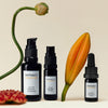 Vintner's Daughter The Discovery Set (3 pcs) - product shown with a beige background with flowers in the foreground and background of products