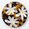 Tiepology Eco Acetate Daisy Compact Mirror - Amber Mix (1 pc) - product shown up close.