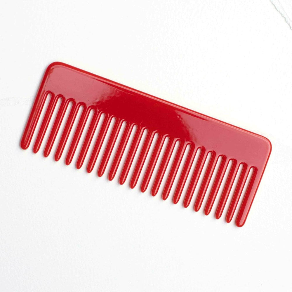 Tiepology Eco Classic Rectangle Hair Comb - Red (1 pc) - product shown on white background.