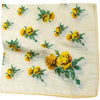 Vintage Rose Print Cotton Rayon Scarf - Yellow