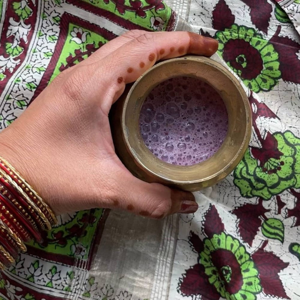 Chand & Radha Rose Ayurvedic Functional Latte Blend (140 g) - product shown in cup.