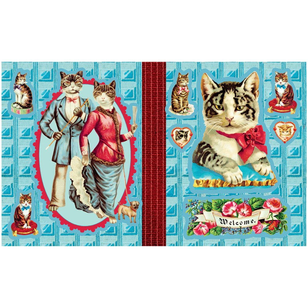 Cynthia Hart Victoriana Cats Sticker Book (80 pgs) - inside of product shown.