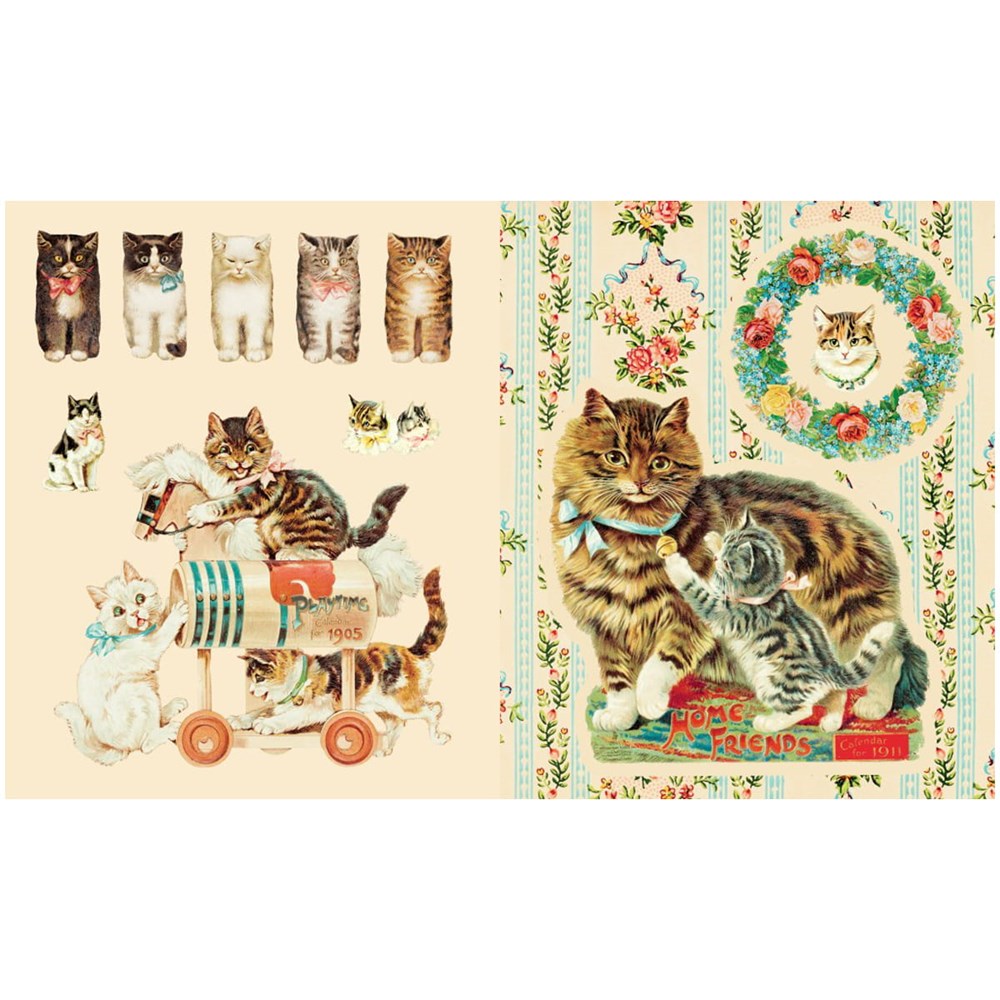 Cynthia Hart Victoriana Cats Sticker Book (80 pgs) - inside of product shown.