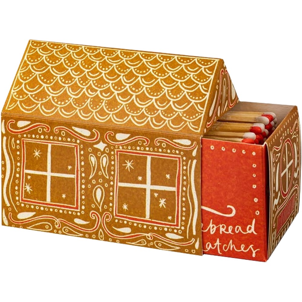 Archivist Gingerbread House Matchbox (1 box) shown partially open