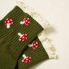 Close up of top of Effortless Club Mushroom Ruffle Grip Socks (1 pair)