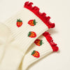 Close up of top of Effortless Club Strawberry Ruffle Grip Socks (1 pair)